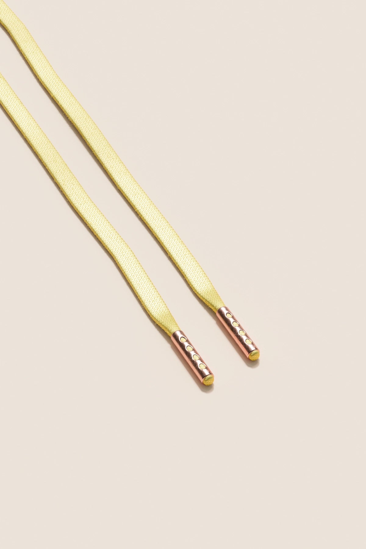 Senkels Chardonnay 3mm Flat Waxed Shoelaces with Rose Gold Aglets