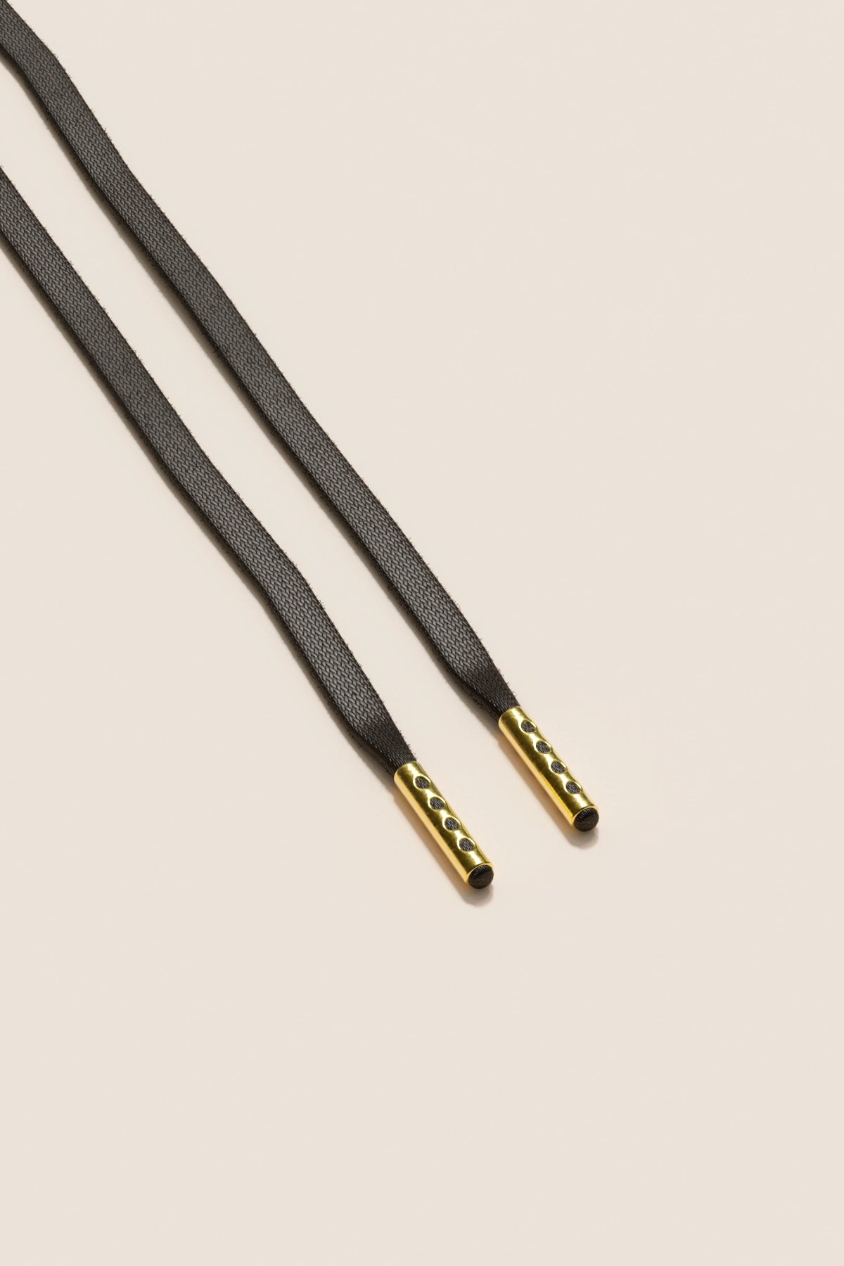 Senkels Dark Brown 3mm Flat Waxed Shoelaces with Gold Aglets