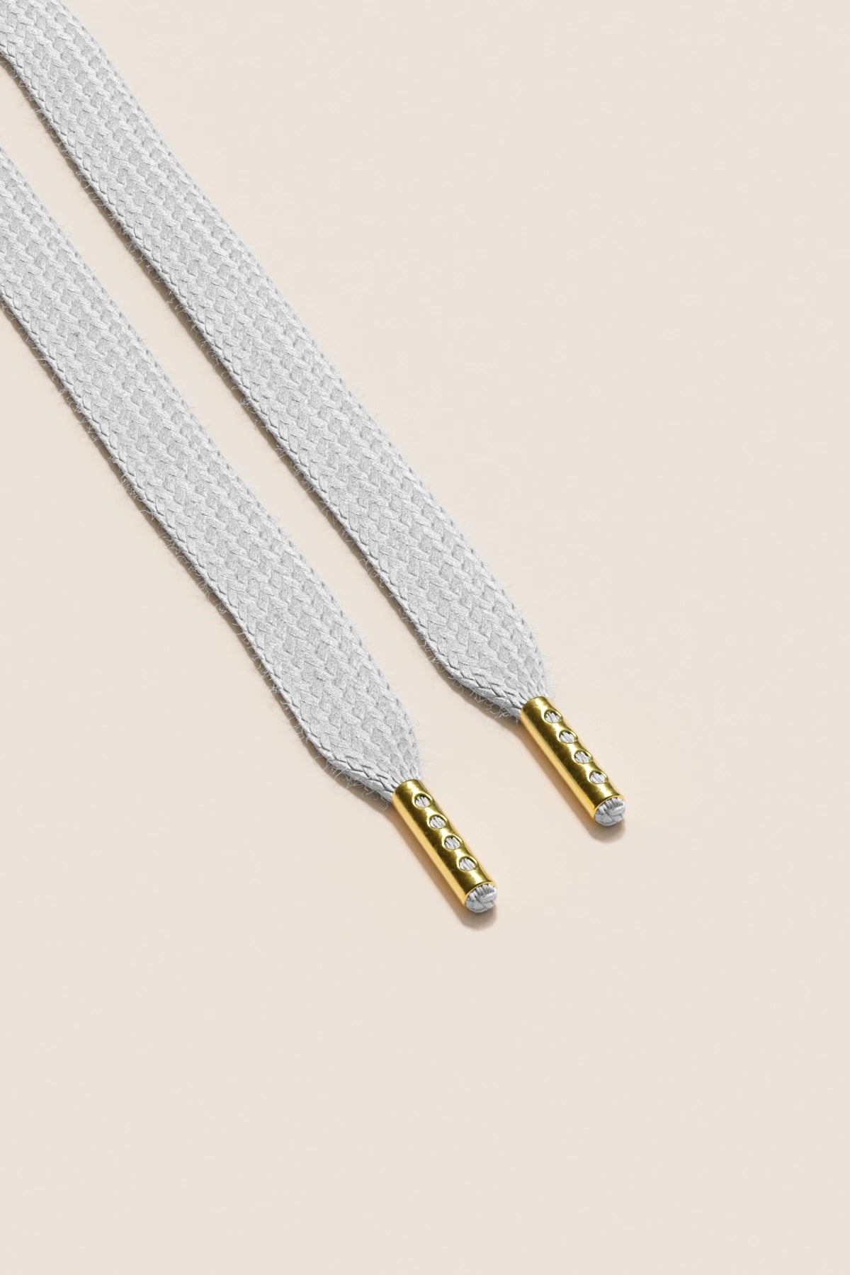 Senkels Light Grey Sneaker Shoelaces with Gold Aglets