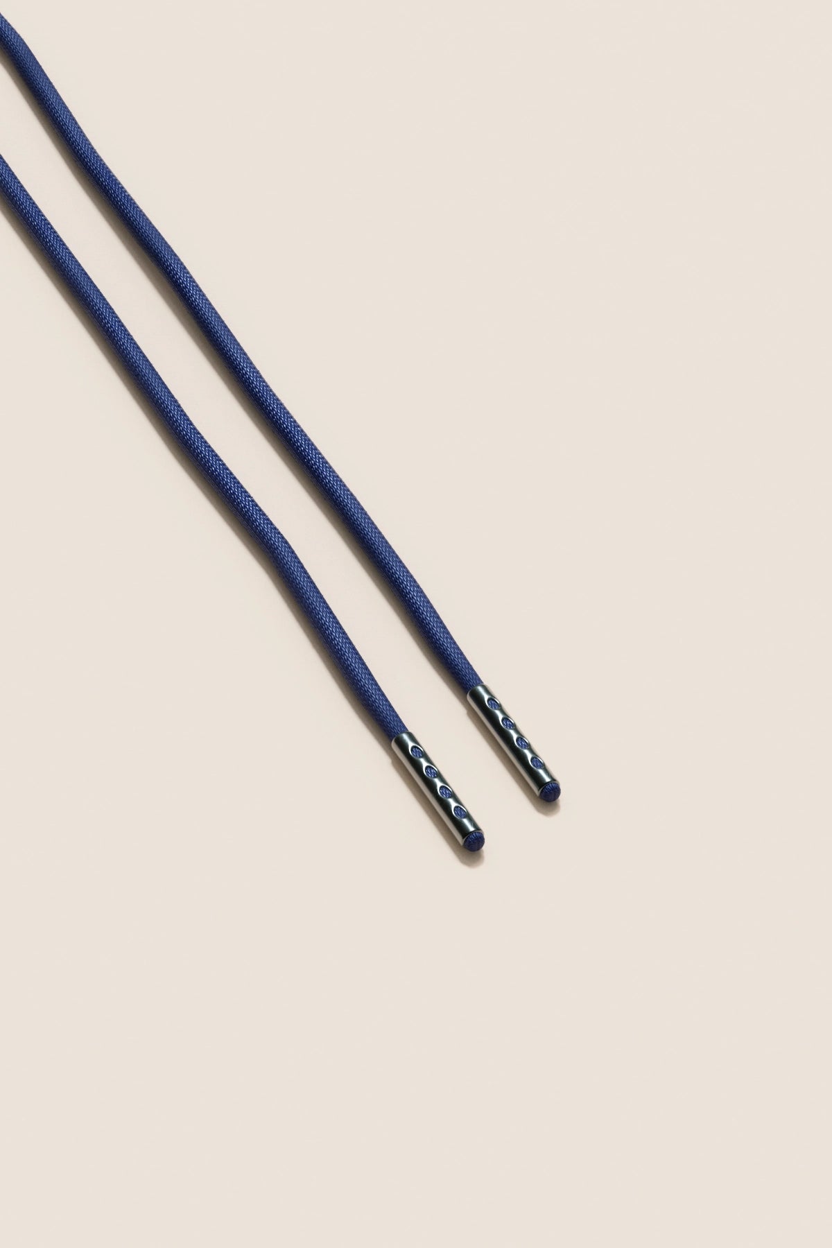 Senkels Navy 2.5mm Round Waxed Shoelaces with Black Nickel Aglets
