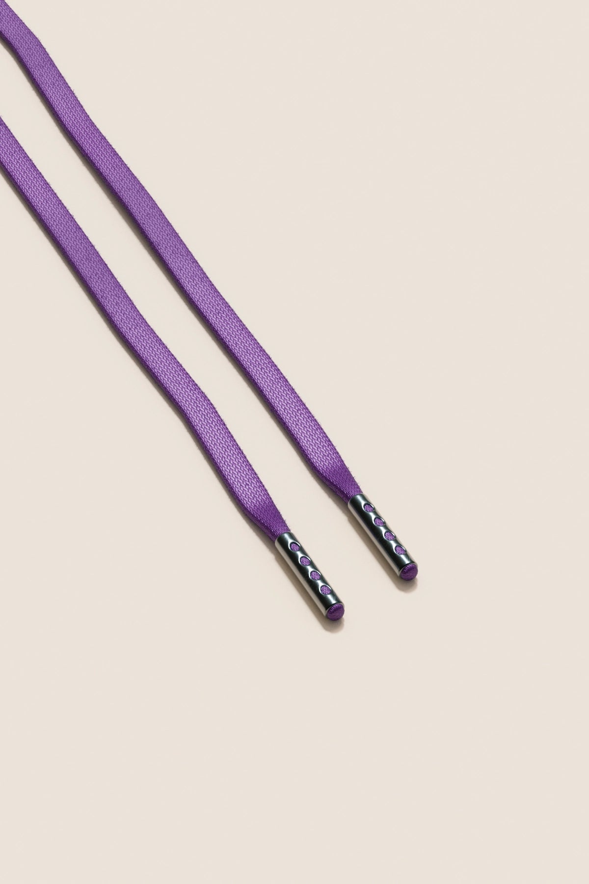 Senkels Purple 3mm Flat Waxed Shoelaces with Black Nickel Aglets