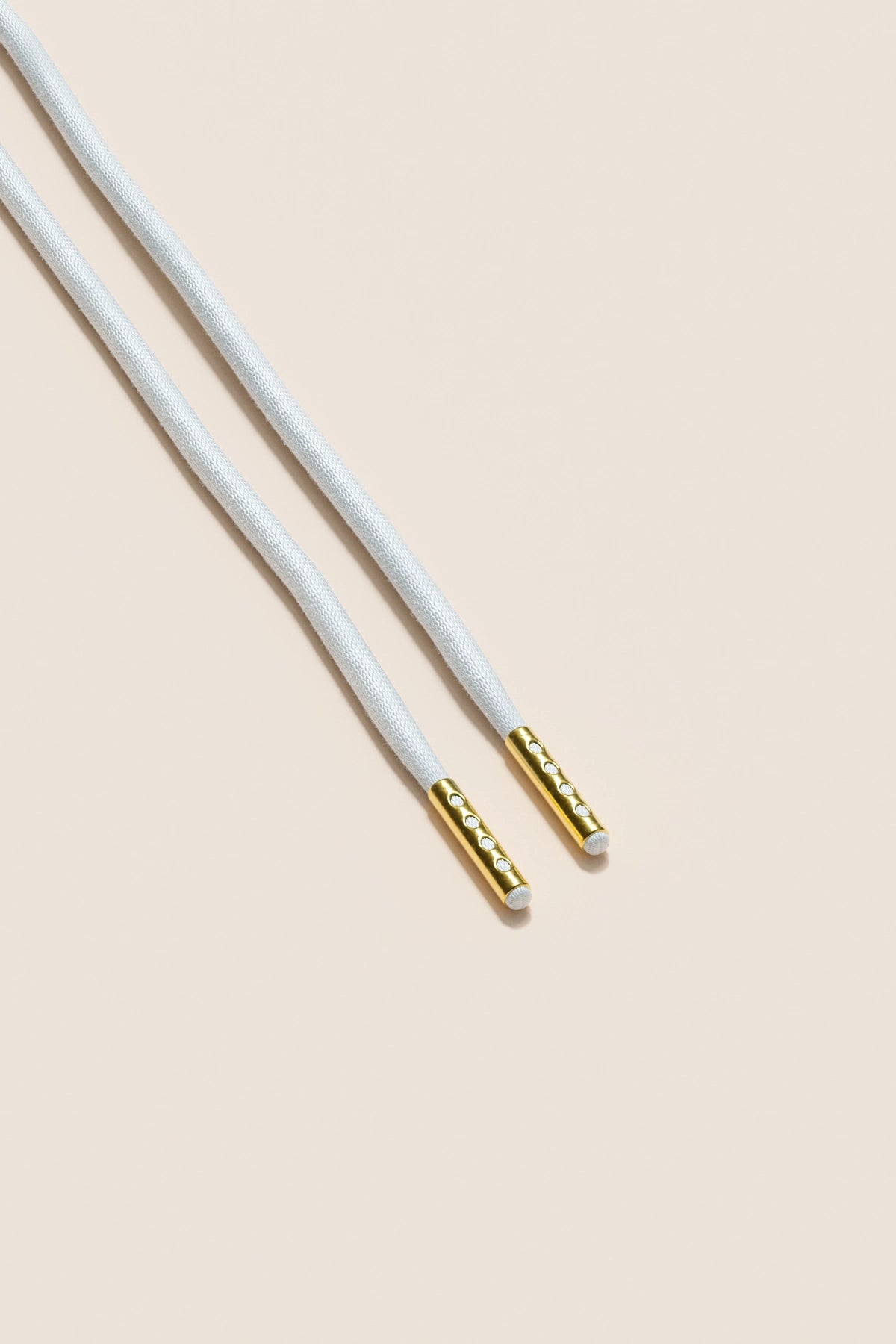 Senkels White 4mm Round Waxed Shoelaces with Gold Aglets
