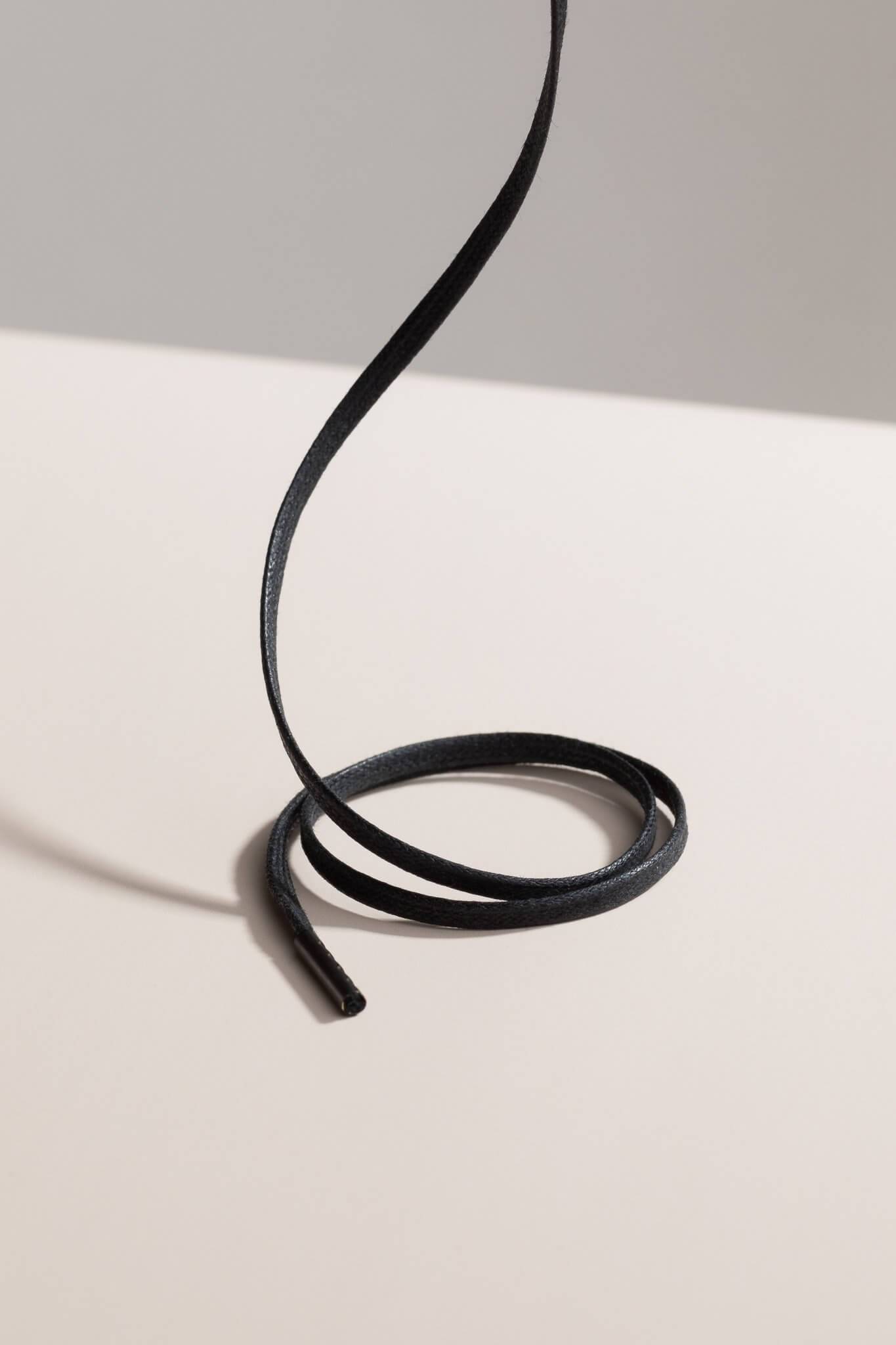 Schwarz - 3mm Flache Gewachste Schnürsenkel