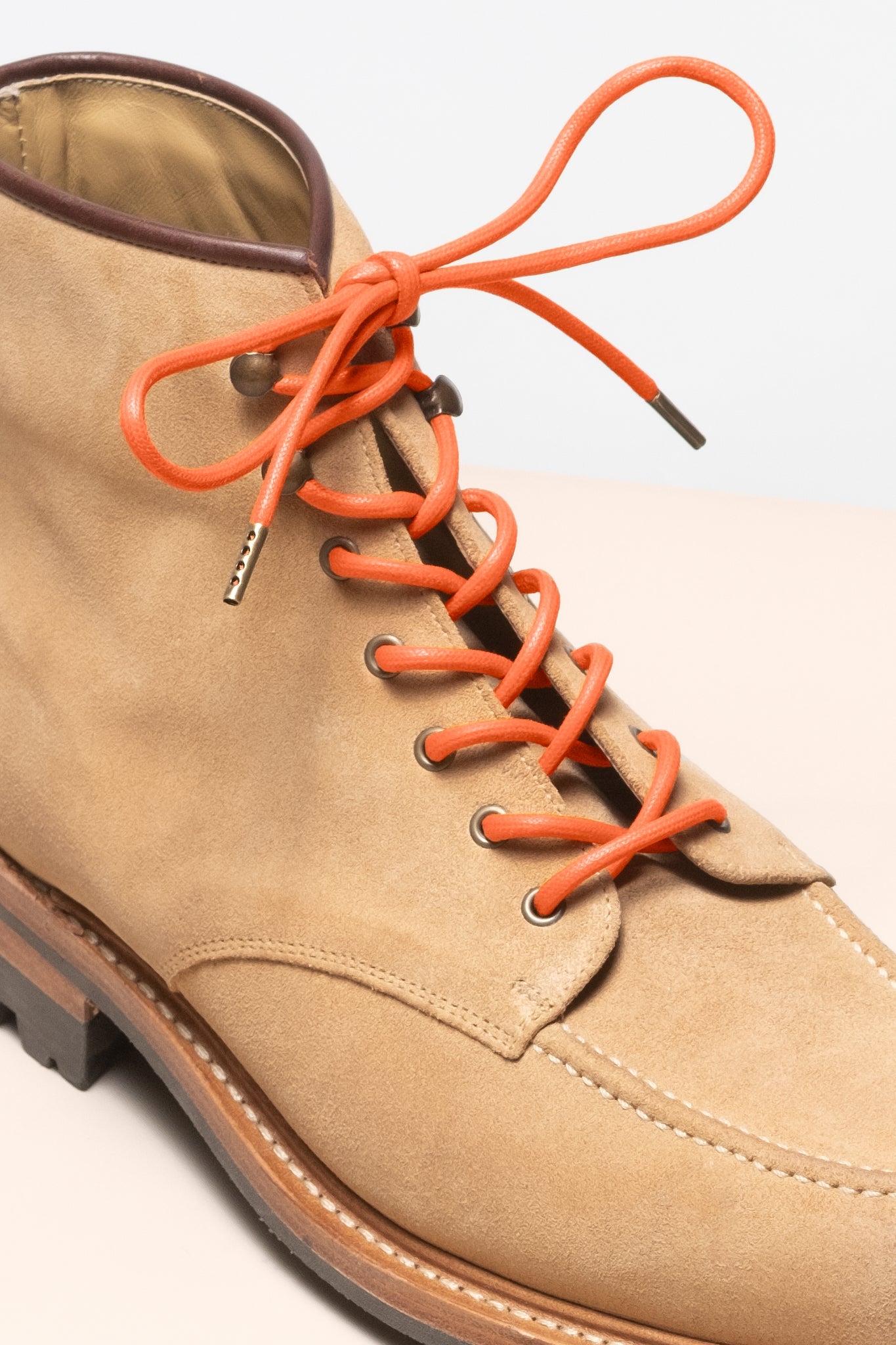 Orange - 4mm Runde gewachste Schnürsenkel für Stiefel und Schuhe aus 100% Bio-Baumwolle - Senkels