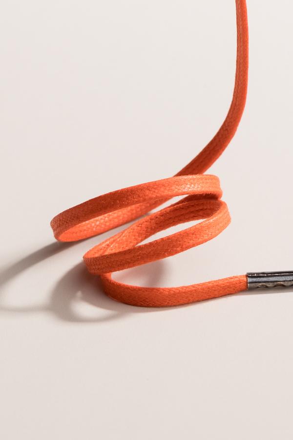 Orange 3mm Flat Waxed Shoelaces SENKELS