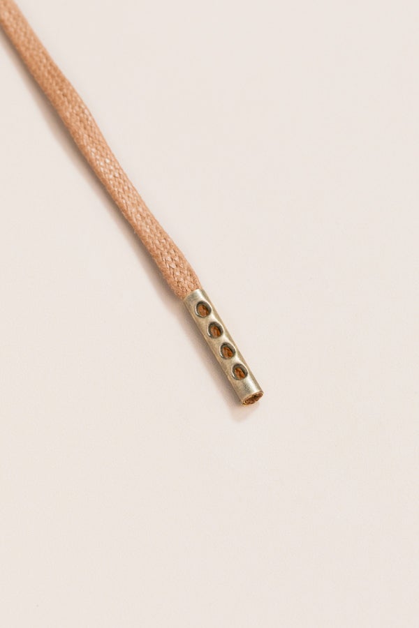 Taupe - 4mm round waxed shoelaces for boots and shoes made from 100% organic cotton - Senkels