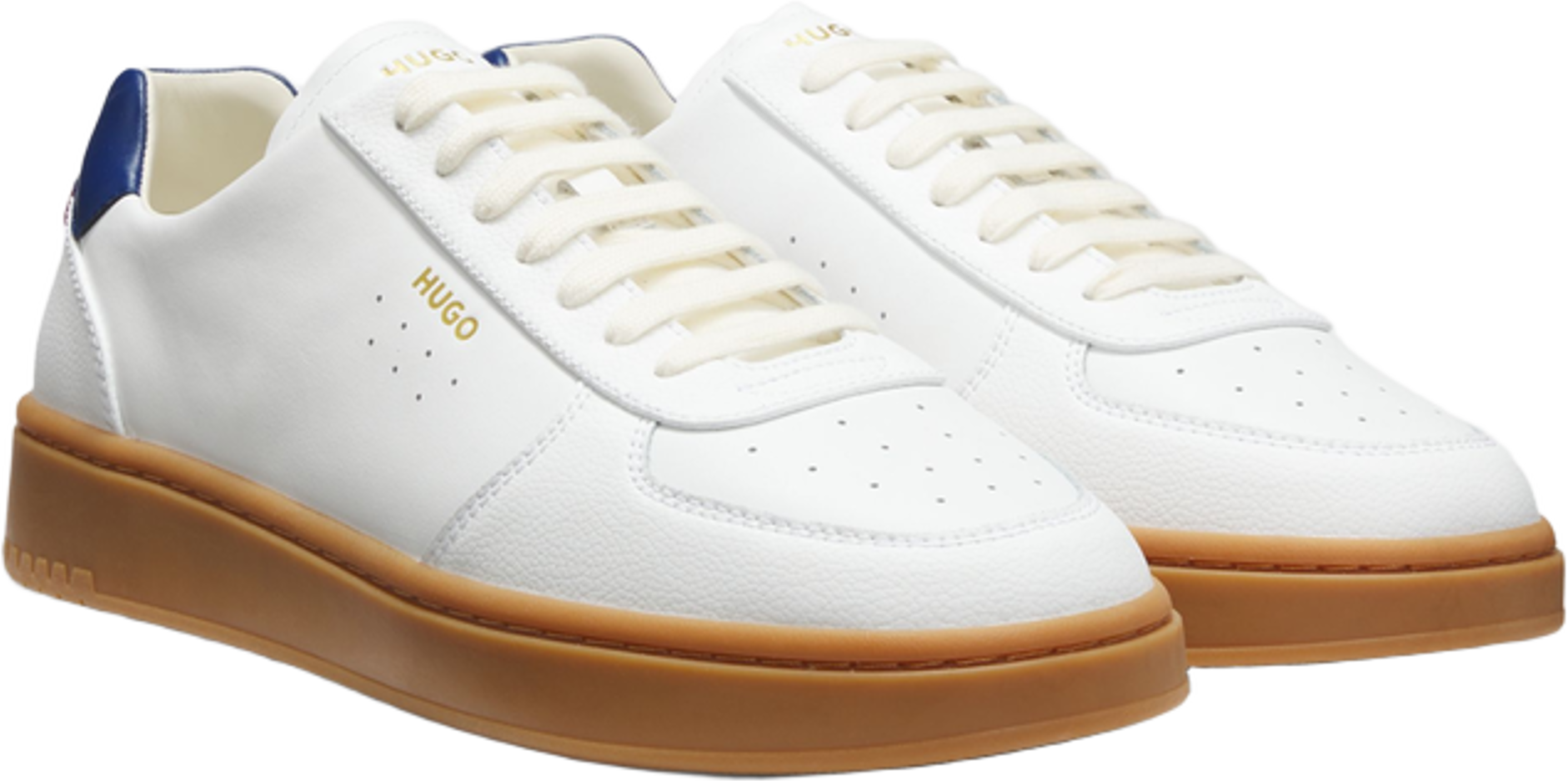 Hugo Boss Leather Trainers With Gold-Tone Logo