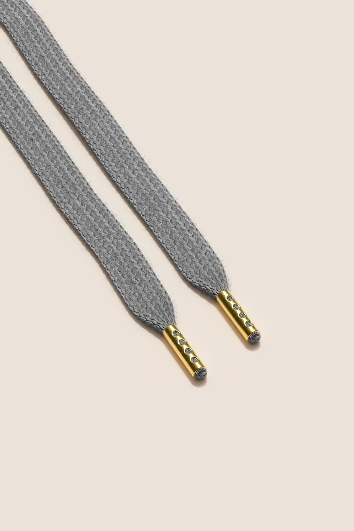 Senkels Aluminium Grey Sneaker Shoelaces with Gold Aglets