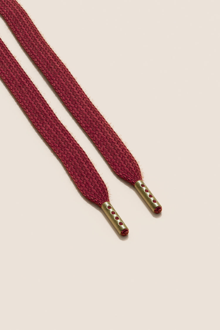 Senkels Bordeaux Sneaker Shoelaces with Brass Aglets
