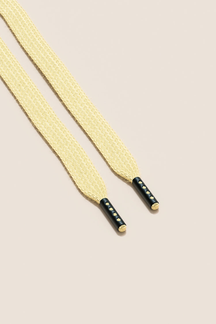 Senkels Chardonnay Sneaker Shoelaces with Black Matte Aglets