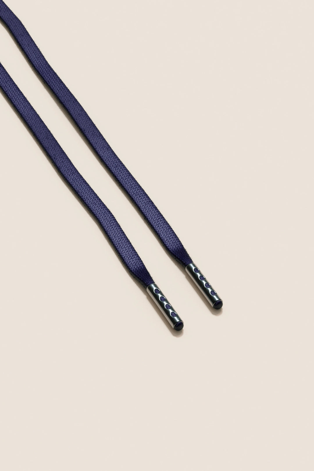 Senkels Dark Blue 3mm Flat Waxed Shoelaces with Black Nickel Aglets