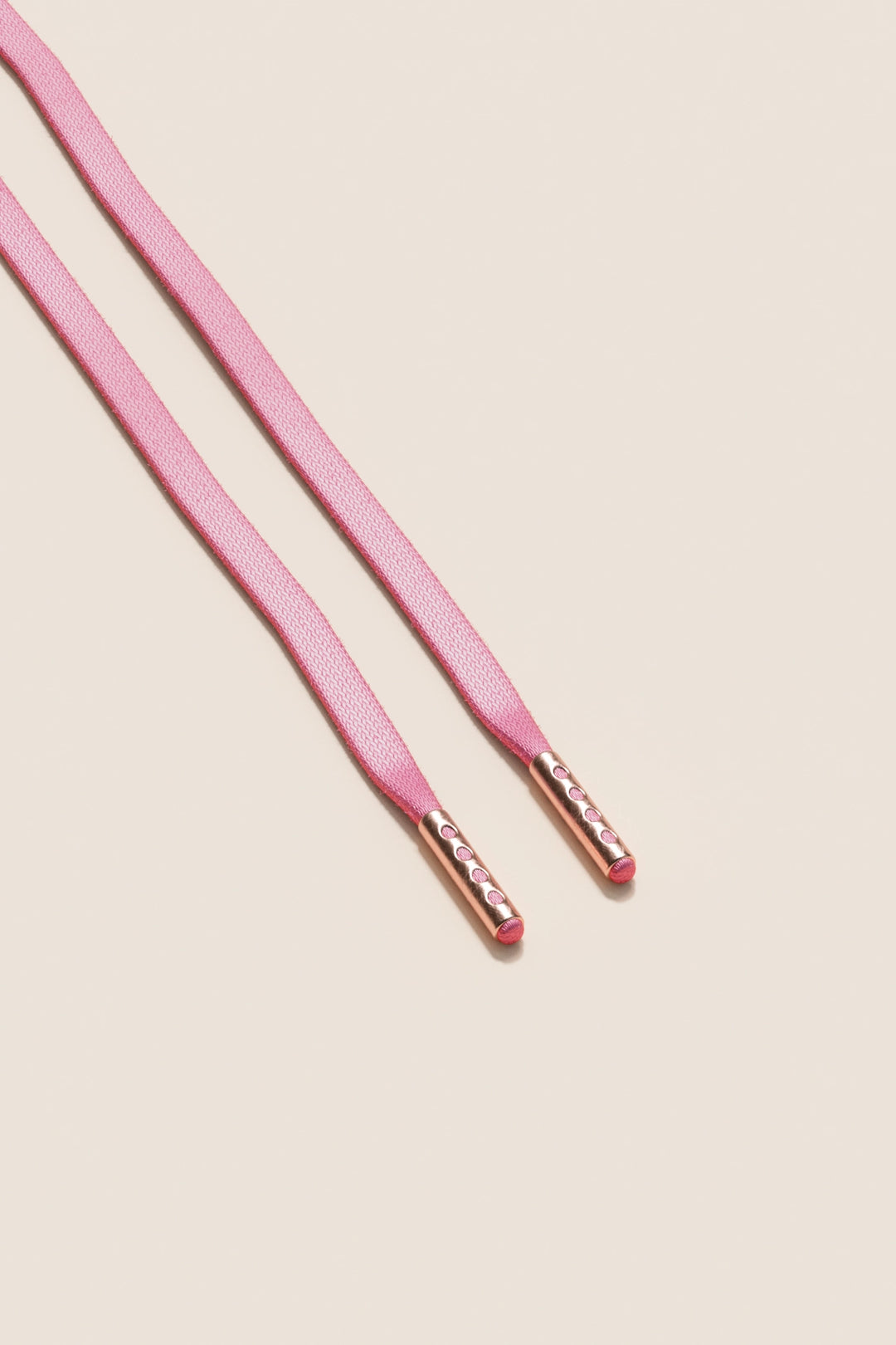 Senkels Flamingo Pink 3mm Flat Waxed Shoelaces with Rose Gold Aglets