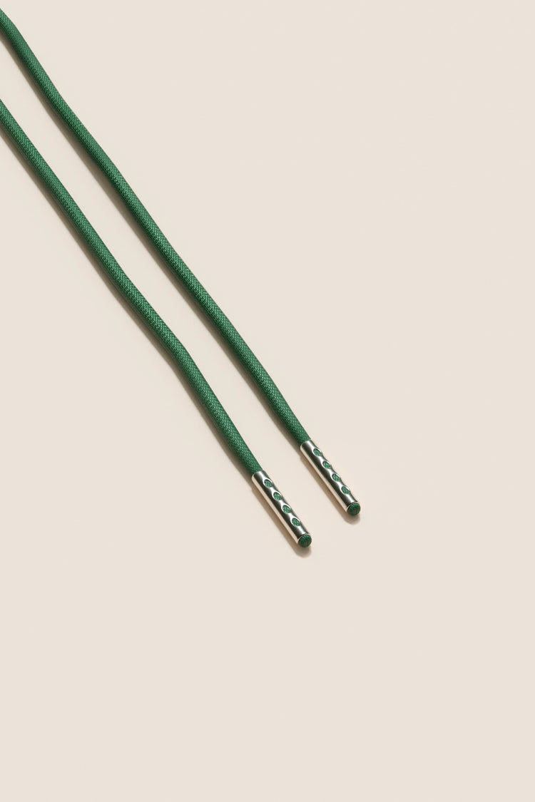 Senkels Hunter Green 2.5mm Round Waxed Shoelaces with Nickel Aglets