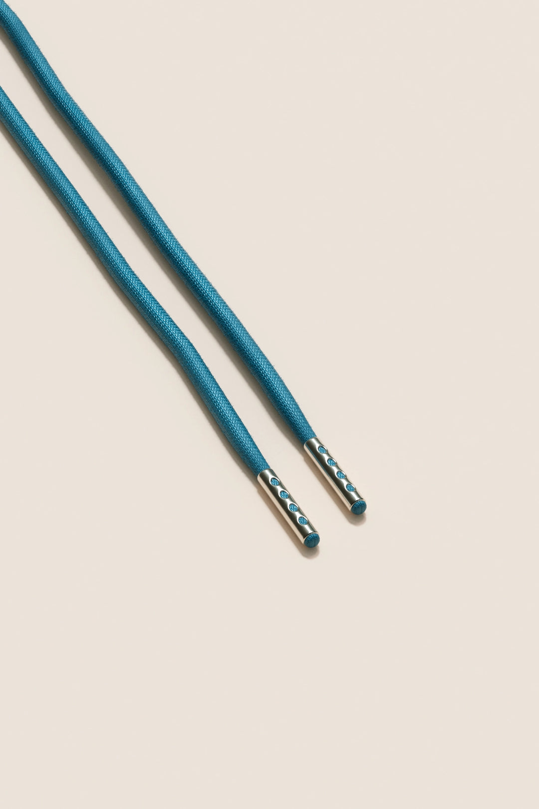 Senkels Petrol Blue 4mm Round Waxed Shoelaces with Nickel Aglets