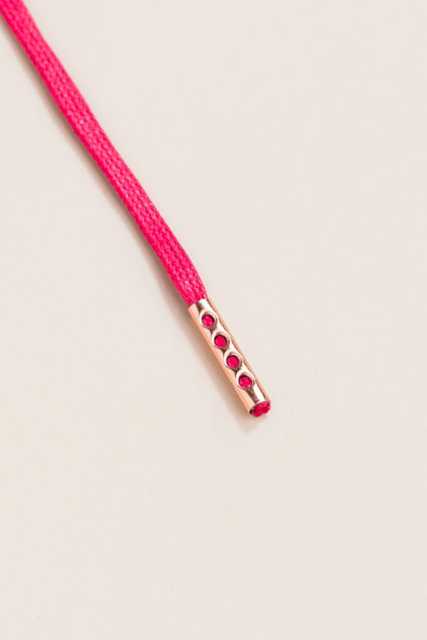 Cerise Pink - 4mm round waxed shoelaces for boots and shoes made from 100% organic cotton - Senkels