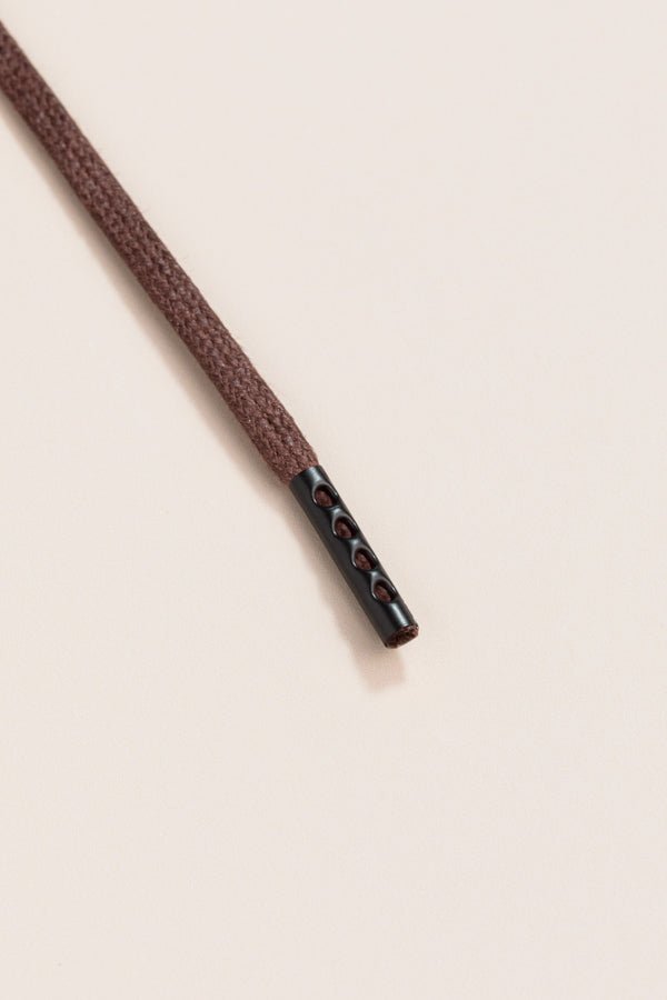 Chocolate Brown - 4mm round waxed shoelaces for boots and shoes made from 100% organic cotton - Senkels