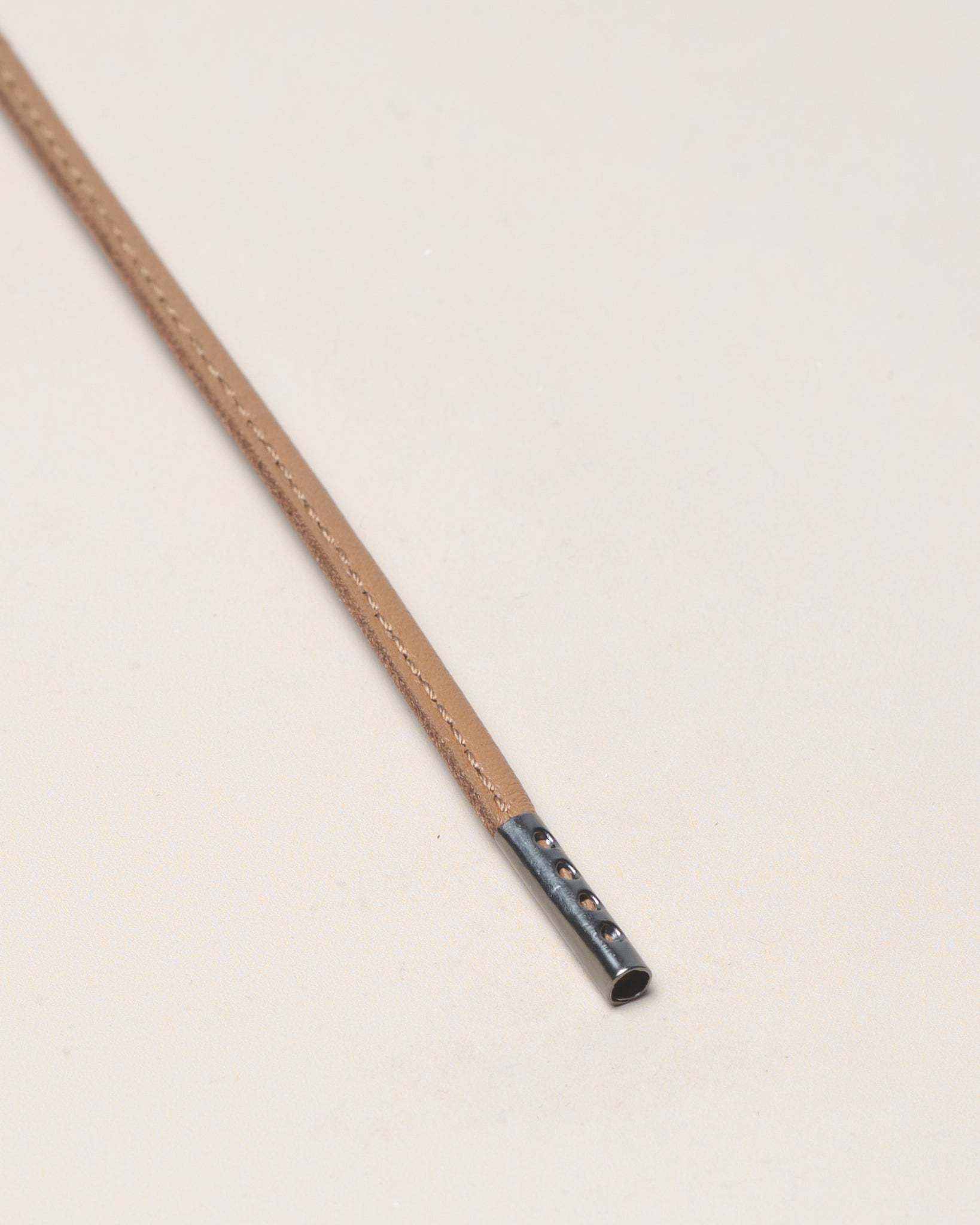 Saddle Brown - 4mm Stitched Leather Shoelaces