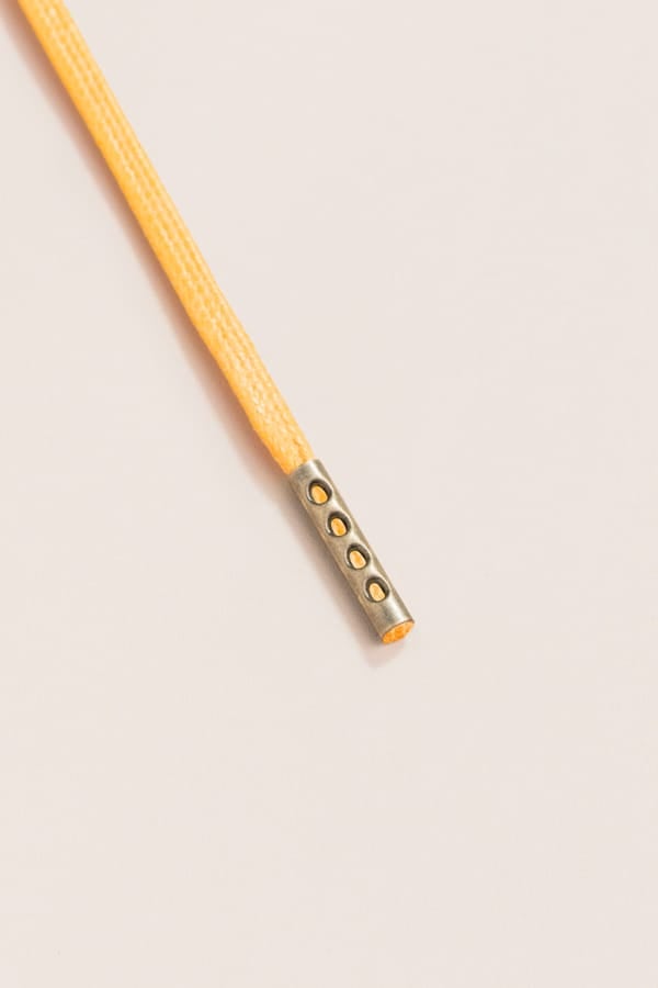 Yellow - 4mm round waxed shoelaces for boots and shoes made from 100% organic cotton - Senkels